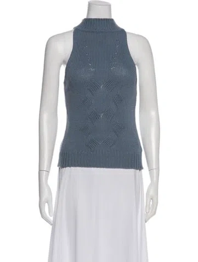 Pre-owned Simkhai Mock Neck Sweater In Blue