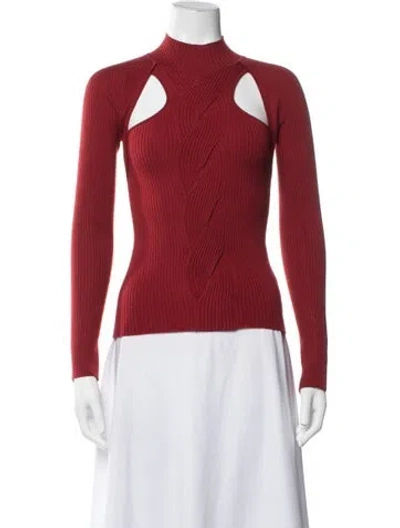 Pre-owned Simkhai Mock Neck Sweater In Burgundy/red