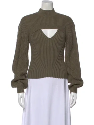 Pre-owned Simkhai Mock Neck Sweater In Green