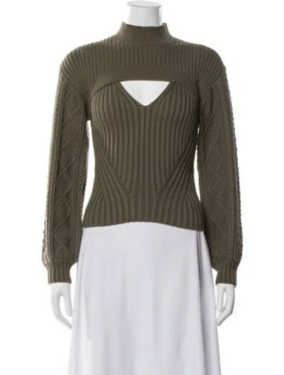 Pre-owned Simkhai Mock Neck Sweater In Green