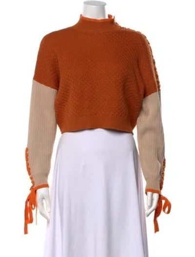 Pre-owned Simkhai Mock Neck Sweater In Orange