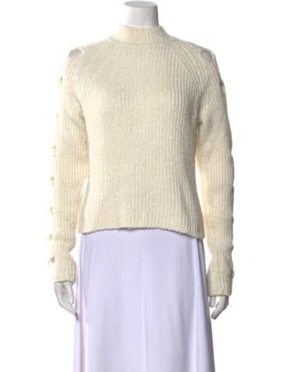 Pre-owned Simkhai Mock Neck Sweater In White