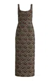 Simkhai Ravenna Gilded Jacquard Midi Dress In Ruby Multi In Multi