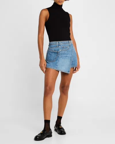 Simkhai Molly Denim Mini Skort In Saltan