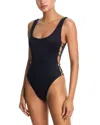 Simkhai Mona Side Cutout Swimsuit In Black