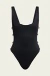 Simkhai Mona Studded Scoop Neck One Piece In Black