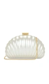 Simkhai Monet Pearlized Shell Clutch In White