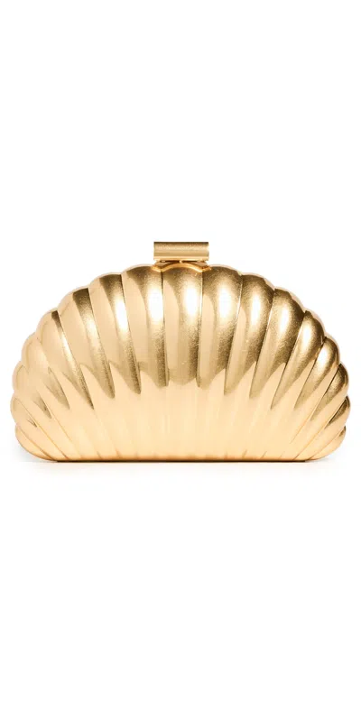 SIMKHAI MONET SHELL CLUTCH GOLD