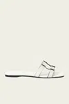 Simkhai Leather Monogram Flat Slide Sandals