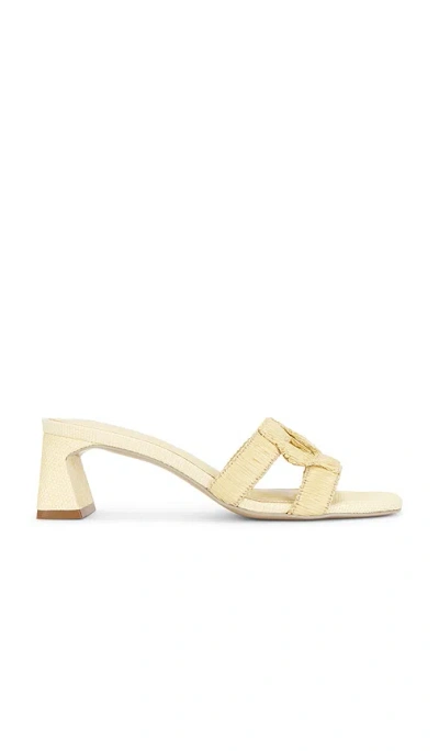 SIMKHAI MONOGRAM RAFFIA BLOCK HEEL