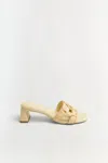 Simkhai Monogram Raffia Block Heel In Neutral