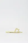 Simkhai Monogram Snake Leather Flat Slide In Pistachio In Yellow
