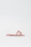 Simkhai Monogram Suede Flat Slide In Pink