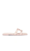 Simkhai Monogram Suede Flat Slide In Pink
