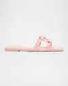 Simkhai Monogram Suede Flat Slide In Pink