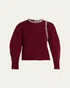 Simkhai Womens Oxblood Monroe Embellished Wool-blend Jumper In Black