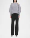Simkhai Womens Grey Melange Monroe Crystal-embellised Wool And Cashmere-blend Jumper In Grey Melange