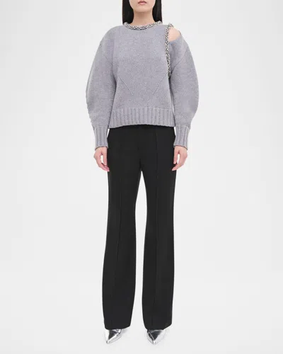 SIMKHAI MONROE EMBELLISHED WOOL-CASHMERE SWEATER