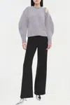 Simkhai Womens Grey Melange Monroe Crystal-embellised Wool And Cashmere-blend Jumper