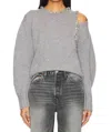 Simkhai Monroe Pullover Sweater With Embellishments Grey Melange In Multi
