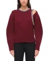 Simkhai Monroe Wool-blend Round Neck Pullover Sweater In Red