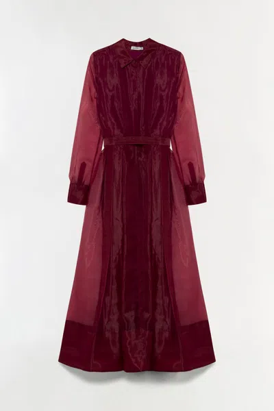 Simkhai Montgomery Organza Belted Dress In Oxblood In Brown