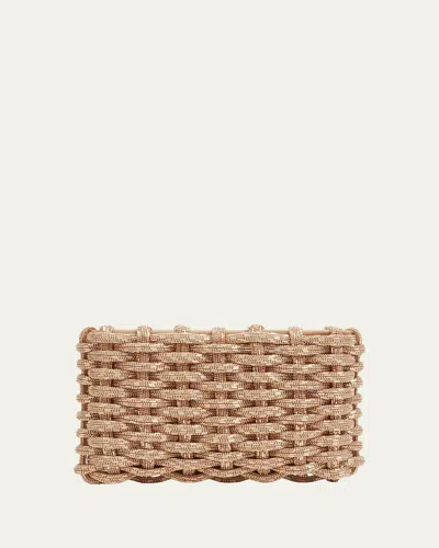Simkhai Morgan Embellished Woven Clutch In Red