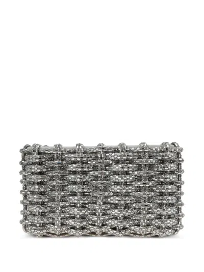 Simkhai Morgan Woven Clutch Bag In Gray