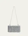 Simkhai Morgan Woven Rhinestone Clutch Bag In Silver
