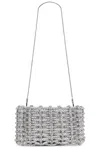 Simkhai Morgan Woven Rhinestone Clutch Bag In Silver