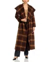 Simkhai Mulhollond Plaid Wool Robe Coat In Brown
