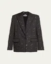 Simkhai Murphy Sequined Pinstripe Blazer In Black