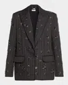 Simkhai Murphy Sequined Pinstripe Blazer In Black
