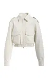 Simkhai Nadine Coated Leather Jacket In White