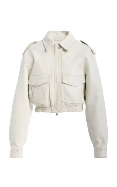 Simkhai Nadine Coated Leather Jacket In White