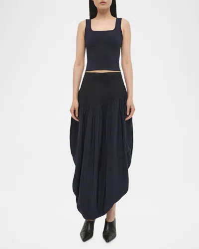 Simkhai Nala Drop-waist Combo Midi Skirt In Midnight