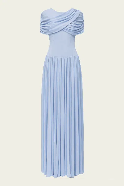 Simkhai Nancie Cape Maxi Dress In Tidepool In Blue