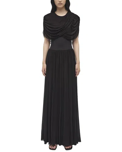 Simkhai Nancie Draped A-line Jersey Gown In Black
