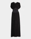 Simkhai Nancie Draped A-line Jersey Gown In Black