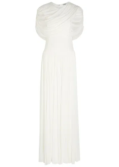 Simkhai Nancie Draped Cape-effect Jersey Maxi Dress In White