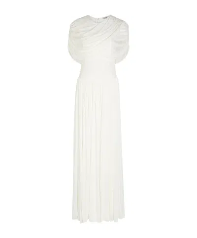 Simkhai Nancie Draped Cape-effect Jersey Maxi Dress In White