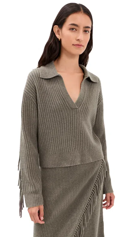 Simkhai Natalia Collared Sweater Mushroom Melange