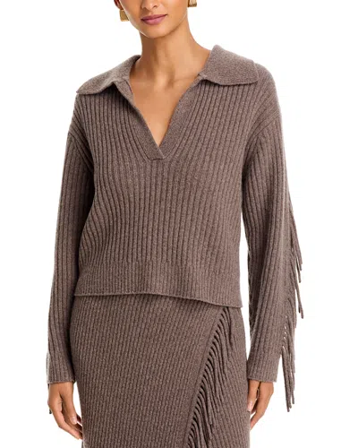 Simkhai Natalia Collared Wool And Cashmere Sweater In Brown