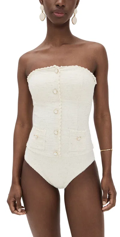Simkhai Natalie Strapless One Piece Ivory In White