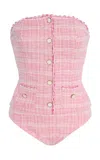 Simkhai Natalie Strapless One Piece In Pink