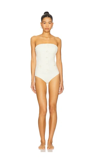 Simkhai Natalie Strapless One Piece Swimsuit In White