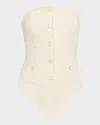 Simkhai Natalie Strapless One-piece Swimsuit In Neutral