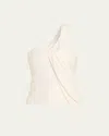 Simkhai Nathreen Draped One-shoulder Top In Neutral