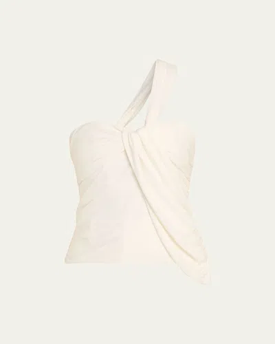 Simkhai Nathreen Draped One-shoulder Top In Neutral