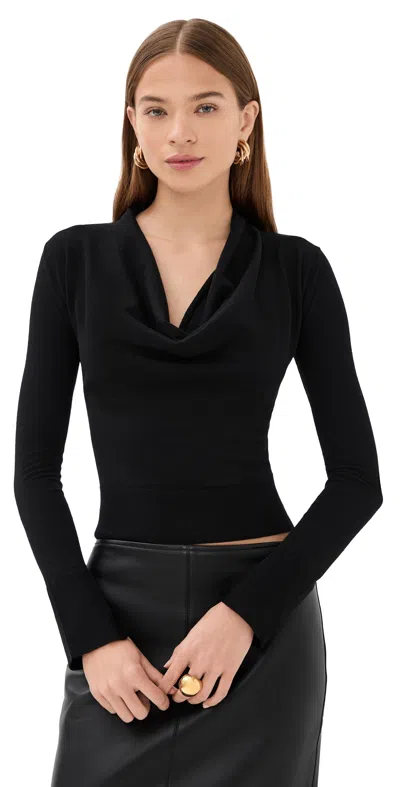 Simkhai Natia Cowl Neck Top Black